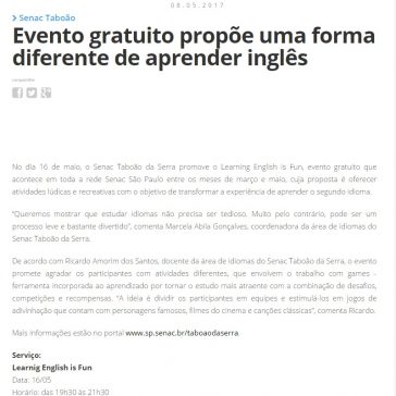 Evento gratuito propõe uma forma diferente de aprender inglês – O Taboanense